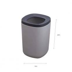 Bath Bliss Freestanding Wastebasket with Lid in Grey (2-Piece) -Bathroom Accessories Sales gray bath bliss bathroom trash cans 10007 grey 4f 1000