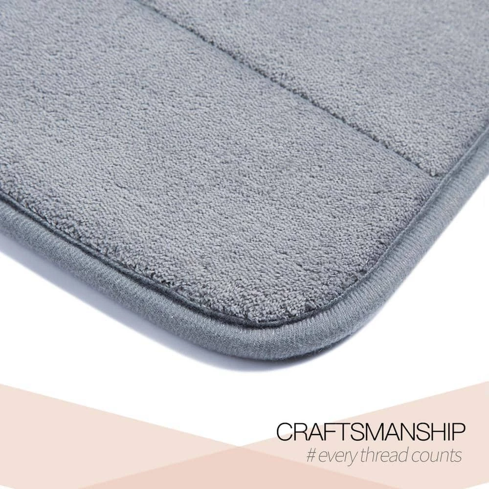 Betus Luxury Memory Foam Bath Mat - Velvet Comfort Bathroom Rug - 17"x24" (Gray) 4 Betus Luxury Memory Foam Bath Mat - Velvet Comfort Bathroom Rug - 17"x24" (Gray) - Image 4