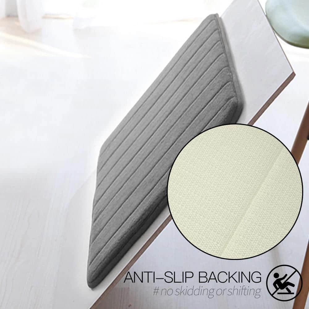 Betus Luxury Memory Foam Bath Mat - Velvet Comfort Bathroom Rug - 17"x24" (Gray) 5 Betus Luxury Memory Foam Bath Mat - Velvet Comfort Bathroom Rug - 17"x24" (Gray) - Image 5