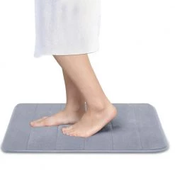 Betus Luxury Memory Foam Bath Mat - Velvet Comfort Bathroom Rug - 17"x24" (Gray)