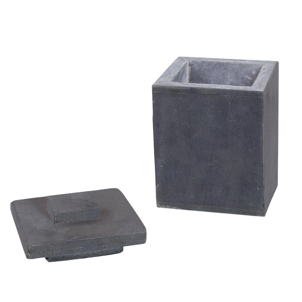 Creative Home Natural Soapstone Cotton Ball Holder Bathroom Storage Jar Organizer in Gary Color 3 Creative Home Natural Soapstone Cotton Ball Holder Bathroom Storage Jar Organizer in Gary Color - Image 3