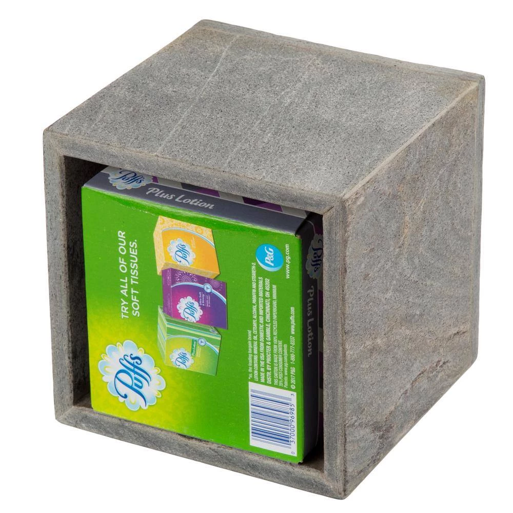 Creative Home Natural Slate Stone Square Tissue Box Cover Tissue Paper Holder Boutique, 5 in. L x 5 in. W x 5.5 in. H 5 Creative Home Natural Slate Stone Square Tissue Box Cover Tissue Paper Holder Boutique, 5 in. L x 5 in. W x 5.5 in. H - Image 5