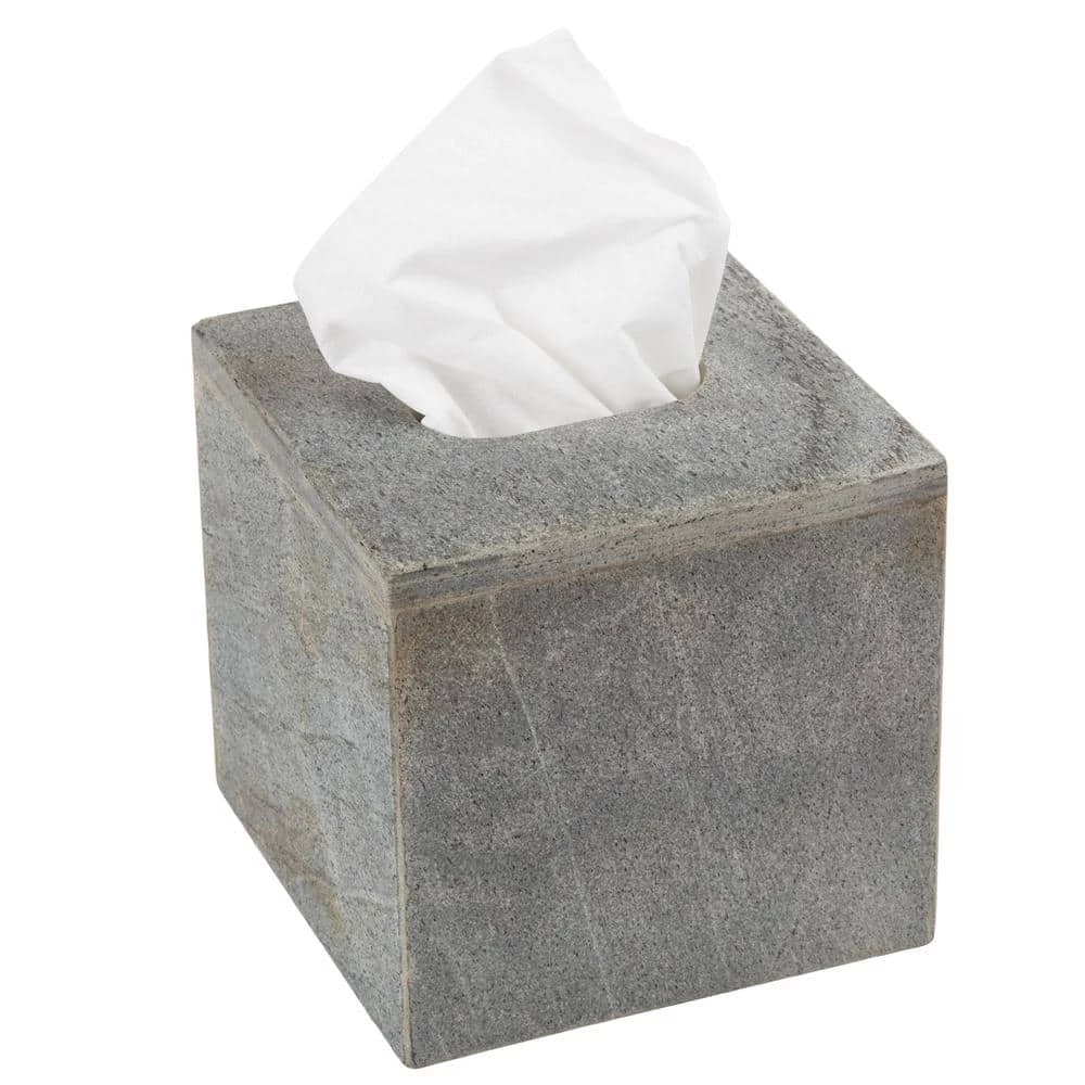 Creative Home Natural Slate Stone Square Tissue Box Cover Tissue Paper Holder Boutique, 5 in. L x 5 in. W x 5.5 in. H 3 Creative Home Natural Slate Stone Square Tissue Box Cover Tissue Paper Holder Boutique, 5 in. L x 5 in. W x 5.5 in. H - Image 3