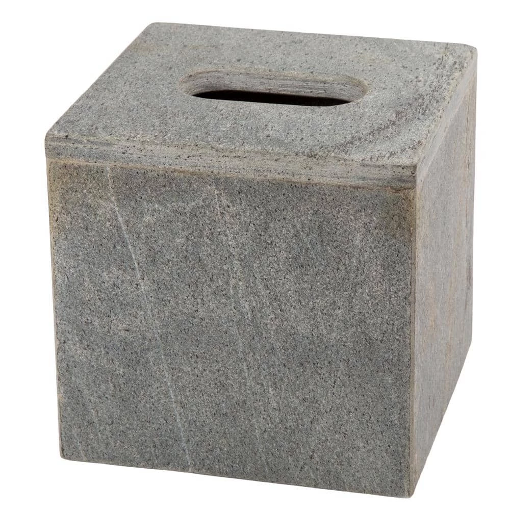 Creative Home Natural Slate Stone Square Tissue Box Cover Tissue Paper Holder Boutique, 5 in. L x 5 in. W x 5.5 in. H 1 Creative Home Natural Slate Stone Square Tissue Box Cover Tissue Paper Holder Boutique, 5 in. L x 5 in. W x 5.5 in. H
