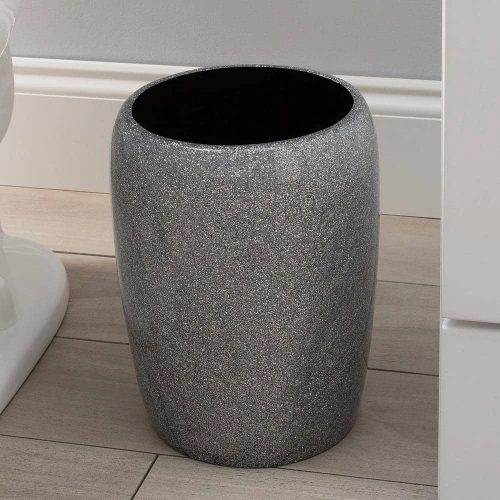 Elle Decor Eclat Glitter Waste Bin in Grey 3 Elle Decor Eclat Glitter Waste Bin in Grey - Image 3