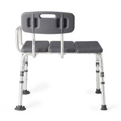 Medline Knockdown Transfer Bath Bench with Back, Microban Antimicrobial Protection -Bathroom Accessories Sales gray medline bathtub accessories mds86960kdmgh 1f 1000