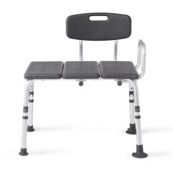 Medline Knockdown Transfer Bath Bench with Back, Microban Antimicrobial Protection