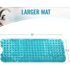 HealthSmart Clear Bath Mat, 15.5 in x 40 in, with 200 suction cups, in Green -Bathroom Accessories Sales green healthsmart bathtub accessories 523 1740 0250 44 1000