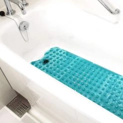 HealthSmart Clear Bath Mat, 15.5 in x 40 in, with 200 suction cups, in Green -Bathroom Accessories Sales green healthsmart bathtub accessories 523 1740 0250 4f 1000