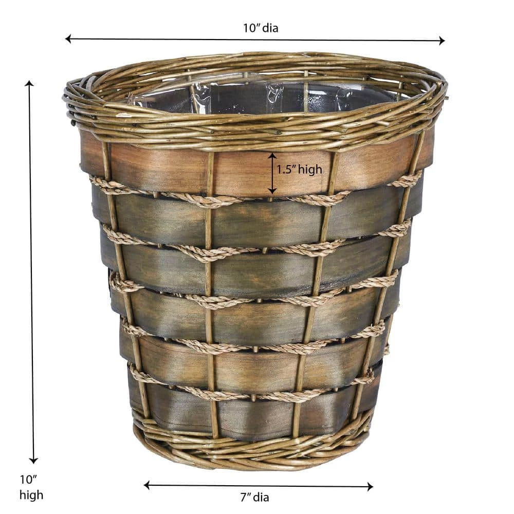 HOUSEHOLD ESSENTIALS Small Haven Waste Basket Poplar and Willow 2 HOUSEHOLD ESSENTIALS Small Haven Waste Basket Poplar and Willow - Image 2
