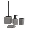 Unbranded 4-Pieces Bath Accessory Set with Soap Pump, Tumbler, Soap Dish and Toilet Brush Holder in Grey Granite Polyresin