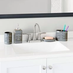 Home Basics Paris 4-Piece Bath Accessory Set in Grey 7 Home Basics Paris 4-Piece Bath Accessory Set in Grey -Bathroom Accessories Sales grey home basics bathroom accessory sets ba41274 4f 1000