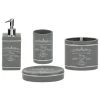 Home Basics Paris 4-Piece Bath Accessory Set in Grey