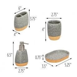 Honey-Can-Do 4-Piece Bathroom Accessories Set in Resin Grey 6 Honey-Can-Do 4-Piece Bathroom Accessories Set in Resin Grey -Bathroom Accessories Sales grey tan honey can do bathroom accessory sets bth 08731 4f 1000