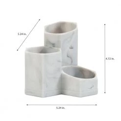 Simplify 3 Compartment Pencil Brush Holder in Marble 7 Simplify 3 Compartment Pencil Brush Holder in Marble -Bathroom Accessories Sales marble finish simplify bathroom storage containers 23323 marble 1f 1000