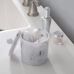 Simplify Q-Tip and Cotton Holder in Marble 8 Simplify Q-Tip and Cotton Holder in Marble -Bathroom Accessories Sales marble simplify bathroom storage containers 23321 marble 1f 1000