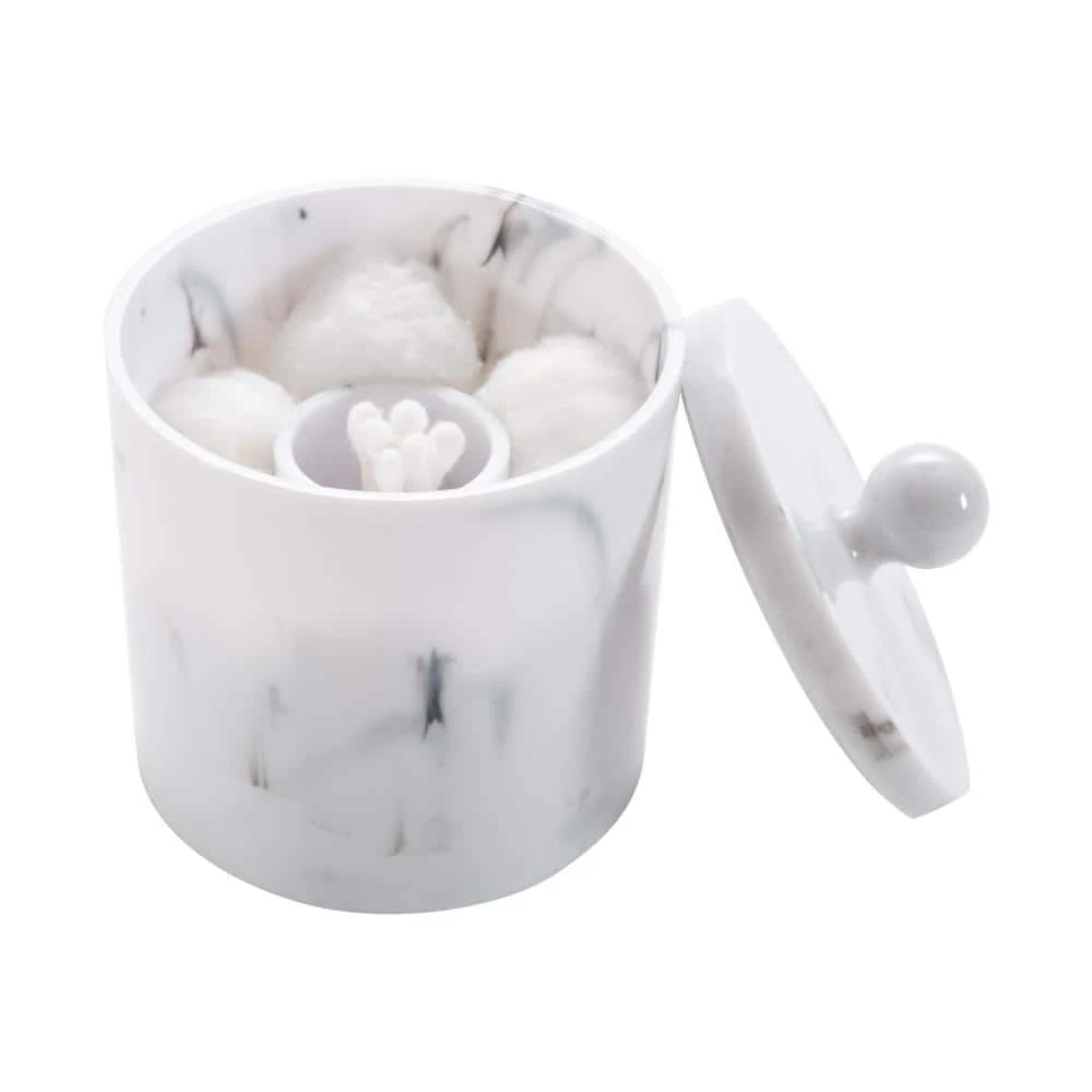 Simplify Q-Tip and Cotton Holder in Marble 2 Simplify Q-Tip and Cotton Holder in Marble - Image 2