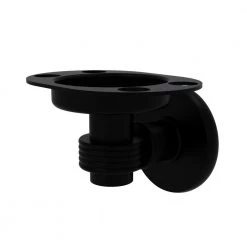 Allied Brass Continental Collection Tumbler and Toothbrush Holder with Groovy Accents in Matte Black