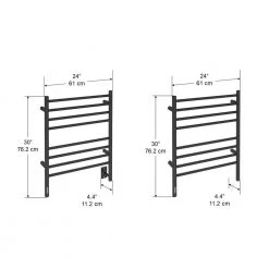 Ancona Prestige OBT 8-Bar Electric Wall Mount Plug-In and Hardwire Towel Warmer with On-Board Timer in Matte Black -Bathroom Accessories Sales matte black ancona towel warmers an 5389 44 1000