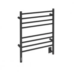Ancona Prestige OBT 8-Bar Electric Wall Mount Plug-In and Hardwire Towel Warmer with On-Board Timer in Matte Black