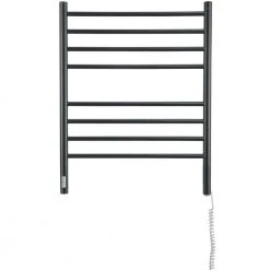 Ancona Prestige OBT 8-Bar Electric Wall Mount Plug-In and Hardwire Towel Warmer with On-Board Timer in Matte Black -Bathroom Accessories Sales matte black ancona towel warmers an 5389 c3 1000
