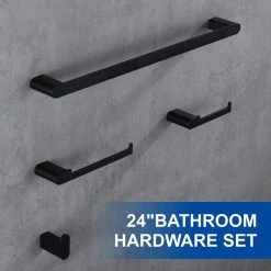 Aurora Decor AFA 4-Piece Bath Accessory Set with Towel Bar in Matte Black 15 Aurora Decor AFA 4-Piece Bath Accessory Set with Towel Bar in Matte Black -Bathroom Accessories Sales matte black aurora decor bathroom accessory sets basmdhd2b02b 44 1000