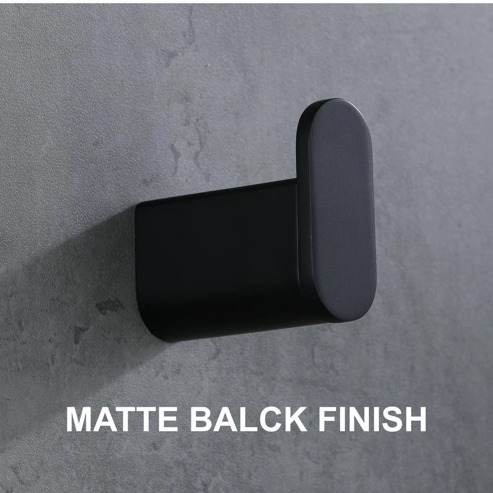 Aurora Decor AFA 4-Piece Bath Accessory Set with Towel Bar in Matte Black 4 Aurora Decor AFA 4-Piece Bath Accessory Set with Towel Bar in Matte Black - Image 4