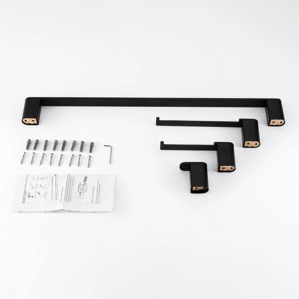 Aurora Decor AFA 4-Piece Bath Accessory Set with Towel Bar in Matte Black 9 Aurora Decor AFA 4-Piece Bath Accessory Set with Towel Bar in Matte Black - Image 9