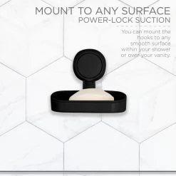 Bath Bliss Gel Suction Soap Dish in Matte black -Bathroom Accessories Sales matte black bath bliss soap dishes 26753 matteblack 1f 1000