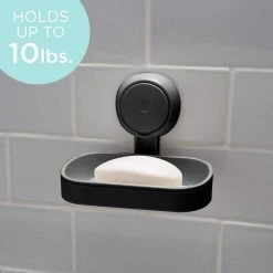 Bath Bliss Gel Suction Soap Dish in Matte black -Bathroom Accessories Sales matte black bath bliss soap dishes 26753 matteblack 4f 1000