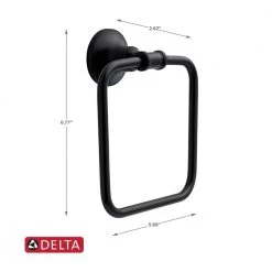 Delta Chamberlain 4-Piece Bath Accessory Set in Matte Black -Bathroom Accessories Sales matte black delta bathroom hardware sets cml64 mb k4 44 1000
