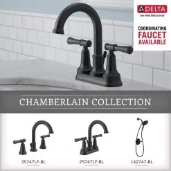 Delta Chamberlain 4-Piece Bath Accessory Set in Matte Black -Bathroom Accessories Sales matte black delta bathroom hardware sets cml64 mb k4 d4 1000