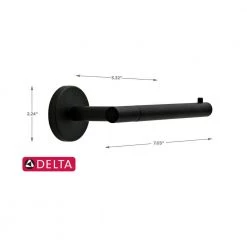 Delta Lyndall Single Post Toilet Paper Holder in Matte Black -Bathroom Accessories Sales matte black delta toilet paper holders ldl50 mb 4f 1000