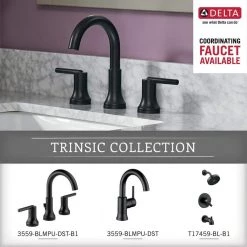 Delta Trinsic 24 in. Double Towel Bar in Matte Black 8 Delta Trinsic 24 in. Double Towel Bar in Matte Black -Bathroom Accessories Sales matte black delta towel bars 75925 bl 1d 1000