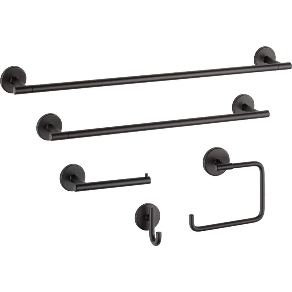 Delta Trinsic 24 in. Double Towel Bar in Matte Black 2 Delta Trinsic 24 in. Double Towel Bar in Matte Black - Image 2