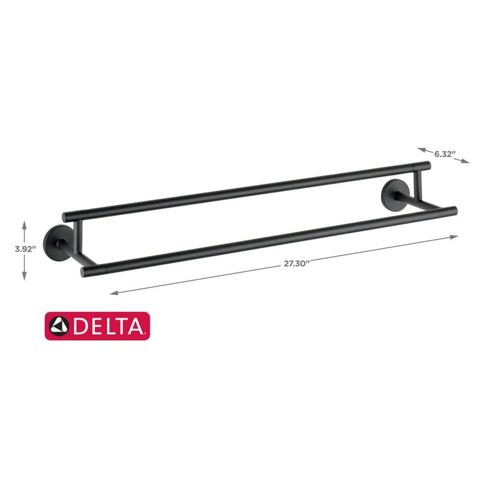 Delta Trinsic 24 in. Double Towel Bar in Matte Black 4 Delta Trinsic 24 in. Double Towel Bar in Matte Black - Image 4