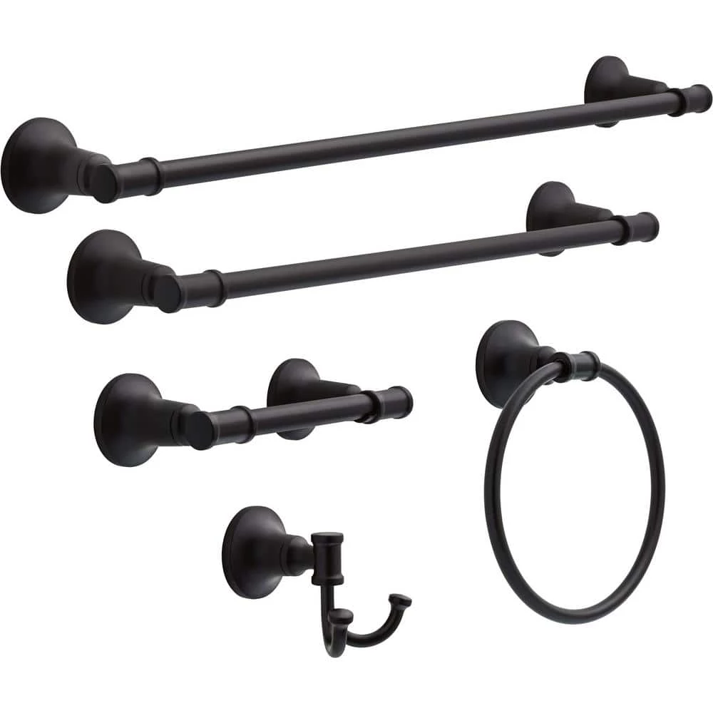 Delta Chamberlain 24 in. Wall Mount Towel Bar in Matte Black 3 Delta Chamberlain 24 in. Wall Mount Towel Bar in Matte Black - Image 3