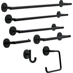 Delta Lyndall 24 in. Towel Bar in Matte Black -Bathroom Accessories Sales matte black delta towel bars ldl24 mb 1f 1000