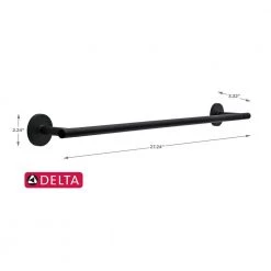 Delta Lyndall 24 in. Towel Bar in Matte Black -Bathroom Accessories Sales matte black delta towel bars ldl24 mb 4f 1000