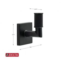 Delta Averland Towel Hook in Matte Black -Bathroom Accessories Sales matte black delta towel hooks ave35 mb 4f 1000