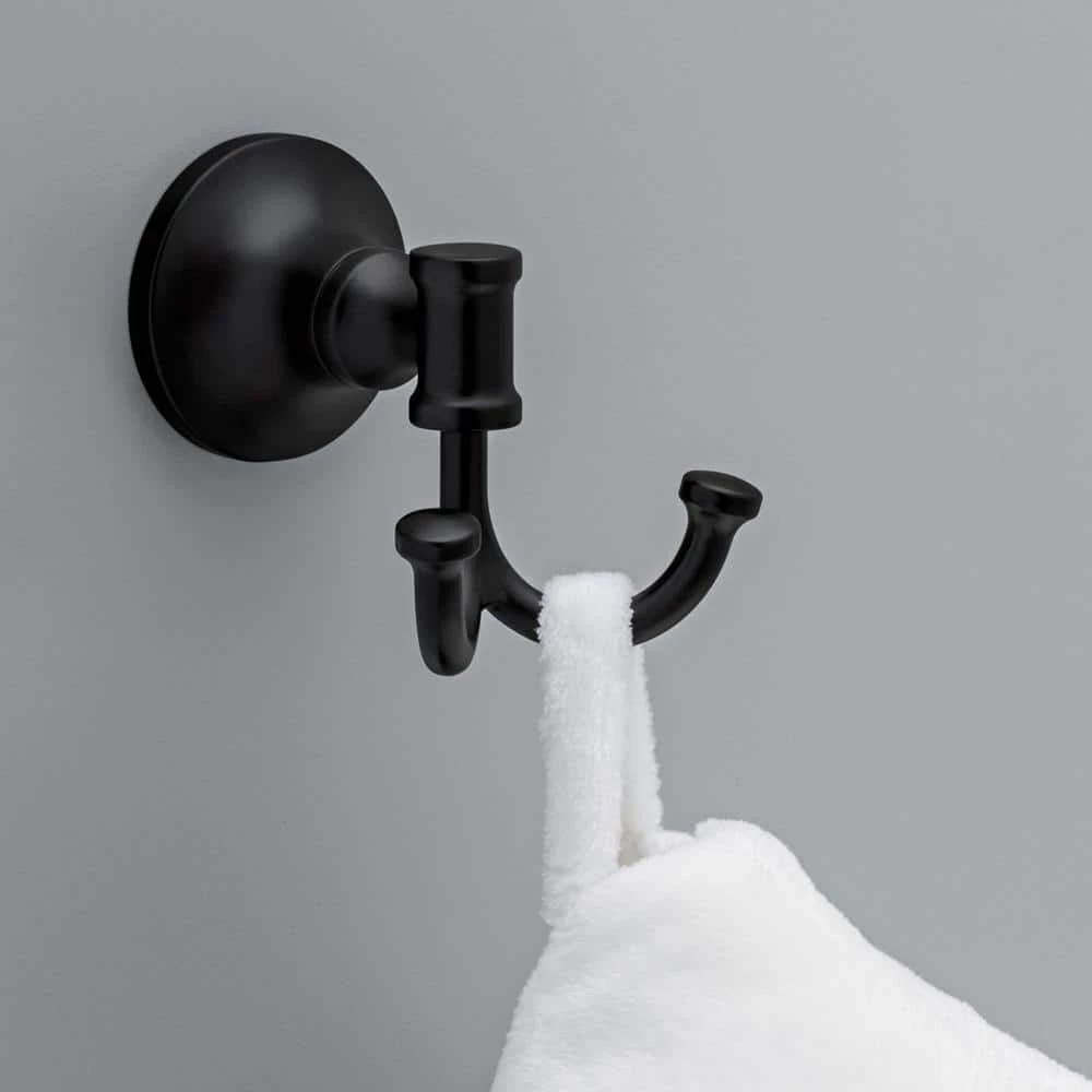 Delta Chamberlain Double J Towel Hook in Matte Black 2 Delta Chamberlain Double J Towel Hook in Matte Black - Image 2