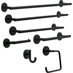 Delta Lyndall Single Towel Hook in Matte Black -Bathroom Accessories Sales matte black delta towel hooks ldl35 mb 1f 1000