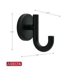 Delta Lyndall Single Towel Hook in Matte Black -Bathroom Accessories Sales matte black delta towel hooks ldl35 mb 4f 1000