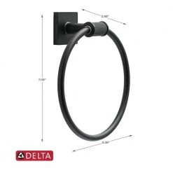 Delta Averland Towel Ring in Matte Black -Bathroom Accessories Sales matte black delta towel rings ave46 mb 1f 1000