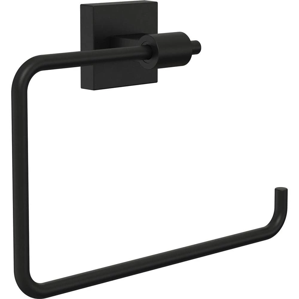 Franklin Brass Maxted 3-Piece Bath Hardware Set with Towel Ring, Toilet Paper Holder and 24 in. Towel Bar in Matte Black 4 Franklin Brass Maxted 3-Piece Bath Hardware Set with Towel Ring, Toilet Paper Holder and 24 in. Towel Bar in Matte Black - Image 4