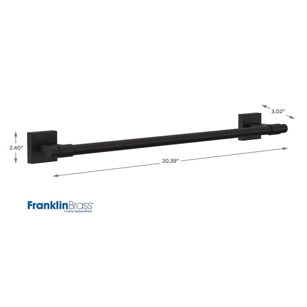 Franklin Brass Maxted 18 in. Towel Bar in Matte Black 5 Franklin Brass Maxted 18 in. Towel Bar in Matte Black - Image 5