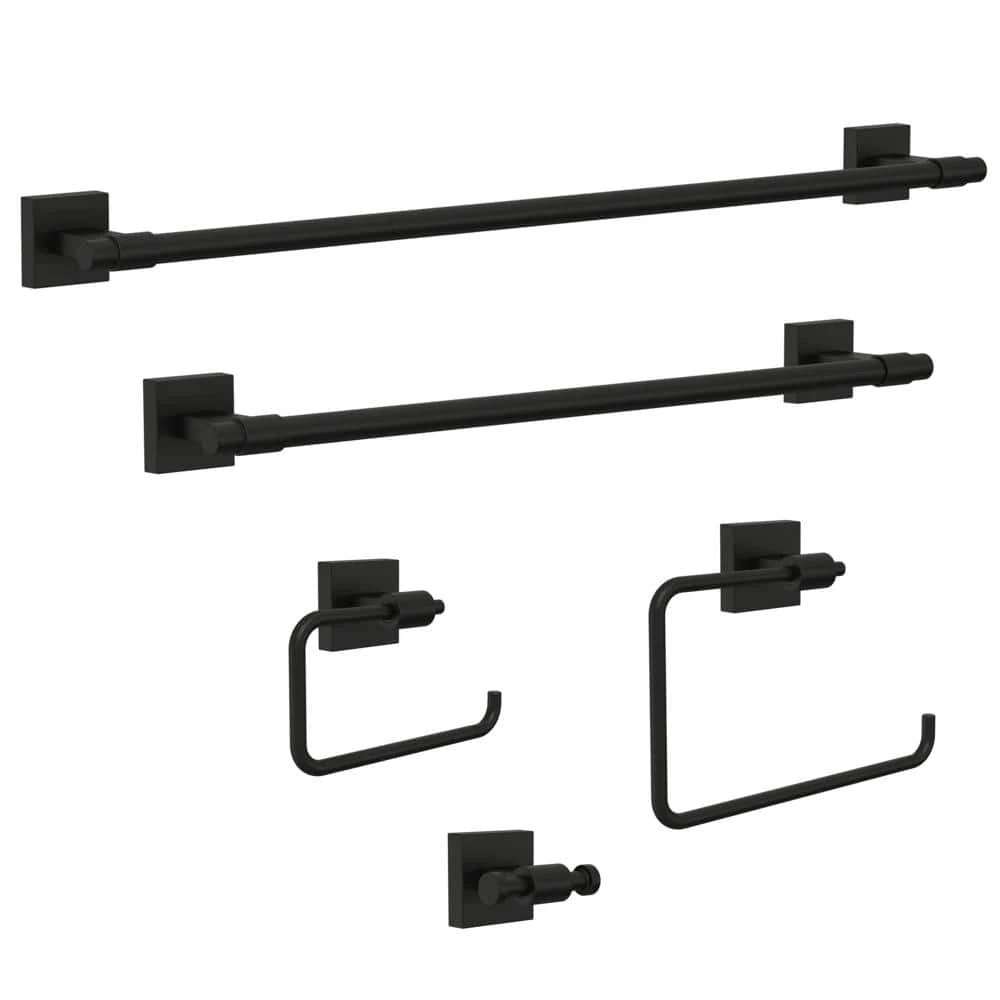 Franklin Brass Maxted 18 in. Towel Bar in Matte Black 6 Franklin Brass Maxted 18 in. Towel Bar in Matte Black - Image 6