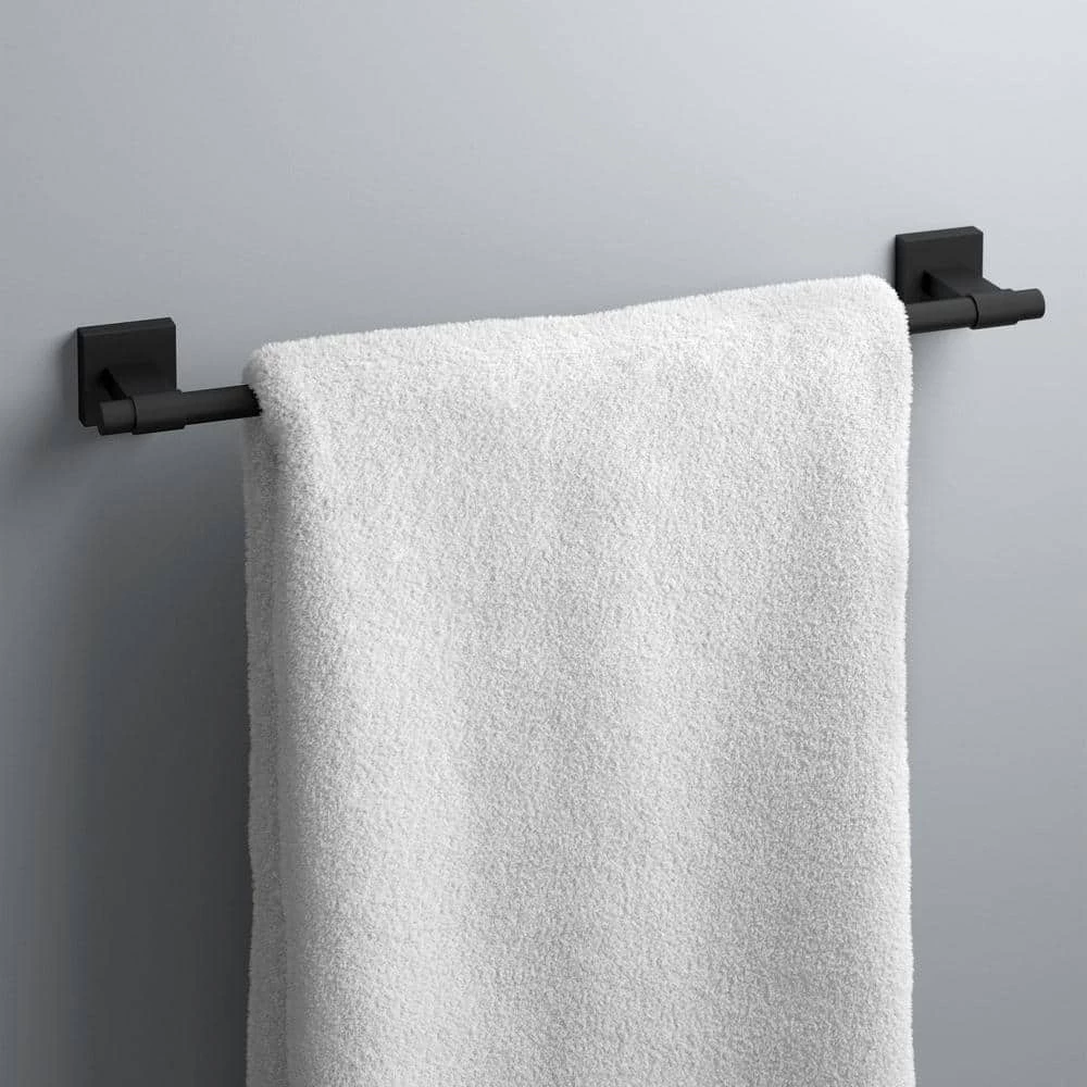 Franklin Brass Maxted 18 in. Towel Bar in Matte Black 4 Franklin Brass Maxted 18 in. Towel Bar in Matte Black - Image 4