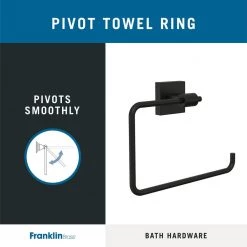 Franklin Brass Maxted Towel Ring in Matte Black -Bathroom Accessories Sales matte black franklin brass towel rings max46 mb r 76 1000