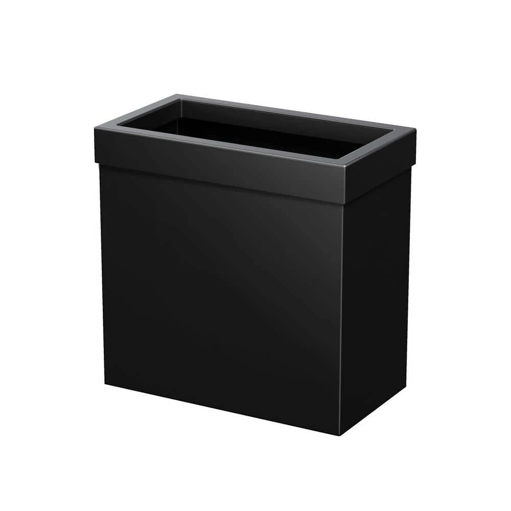 Gatco Modern Waste Can Rectangle in Matte Black 1 Gatco Modern Waste Can Rectangle in Matte Black